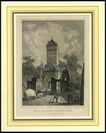 BASEL: Das St. Johannes Tor, Stahlstich Von Höfle/Foltz Um 1840 - Lithographies