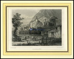 SARGANS, Teilansicht, Stahlstich Von Rohbock/Cooke Um 1840 - Lithografieën