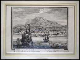IRAN: Gamron, Gesamtansicht Mit Schiffen Im Vordergrund, Kupferstich Von Schenk Um 1702 - Lithographies