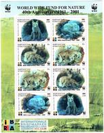 Kyrgyzstan.2001 WWF (Fox) Ovpt "40th Ann."  Sheetlet Of 8 (2sets). Michel # 249-52 KB - Kirghizistan