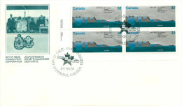 1984  St Lawrence Seaway  Map     Sc 1015   Plate Block  Of 4 - 1981-1990