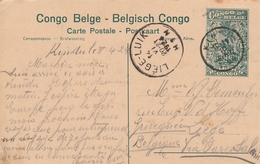 Congo Belge Entier Postal Illustré Pour La Belgique 1924 - Postwaardestukken