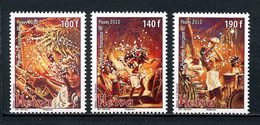 POLYNESIE 2010 N° 909/911 ** Neufs MNH  Superbes Heiva Danses Traditionnelles Danseuse Ukulélé Musiciens Musique Music - Unused Stamps