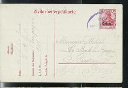 Cartes Pour Travailleurs Civils N° 2 Obl.  Pour Gent - German Occupation