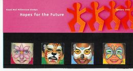 GB GREAT BRITAIN 2001 NEW MILLENNIUM RIGHTS OF THE CHILD FUTURE HOPES PRESENTATION PACK NO. 319 COMPLETE WITH INSERTS - Neufs