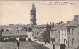 Rare Cpa Lampaul Vue Générale La Route De Guimiliau Animée - Lampaul-Guimiliau