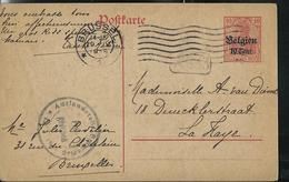 Carte Obl. N° 12 Obl. Brüssel 1 Du 29/04/1918 + Censure Pour La Hollande - Deutsche Besatzung