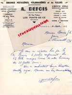 49- LES PONTS DE CE-RARE LETTRE MANUSCRITE SIGNEE A. DEFOIS-GRAINS GRAINES HORTICULTURE AGRICULTURE-1952 - Agricultura