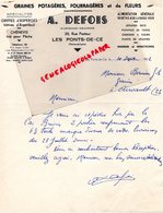 49- LES PONTS DE CE-RARE LETTRE MANUSCRITE SIGNEE A. DEFOIS-GRAINS GRAINES HORTICULTURE AGRICULTURE-1952 - Landwirtschaft