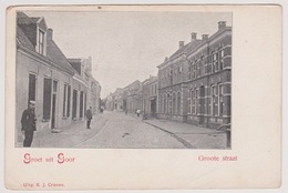 Goor - Groote Straat Met Volk - Zeer Oud - Goor