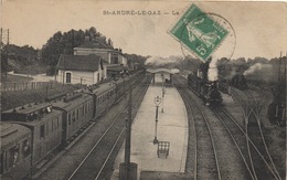 CPA 38 SAINT ANDRÉ LE GAZ La Gare Avec Train En Gros Plan 1916 - Saint-André-le-Gaz