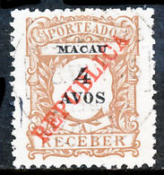 !										■■■■■ds■■ Macao Postage Due 1914 AF#26 ø Local "republica" 4 Avos (x12035) - Timbres-taxe