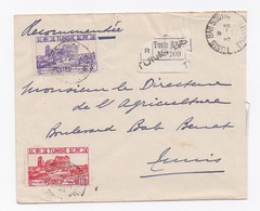 ENVELOPPE RECOMMANDEE DE TUNIS POUR TUNIS DU 06/10/1936 - Briefe U. Dokumente