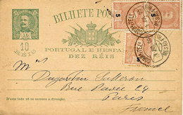 1900- C P E P 10 Reis + Compl. 5 Reis X 3 De MESAO-FRIO Pour Paris - Storia Postale