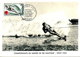 FRANCE. N°1395 Sur Carte Maximum De 1963. Ski Nautique. - Wasserski