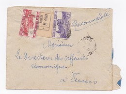 ENVELOPPE RECOMMANDEE DE BIZERTE POUR TUNIS DU 07/03/1942 - Briefe U. Dokumente