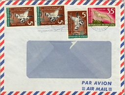 1968 , SENEGAL , SOBRE DE CORREO AÉREO , FRANQUEO FAUNA DEL APIS , MARTIN PESCADOR , CAMARÓN ROSA - Sénégal (1960-...)