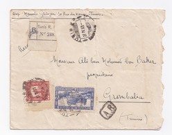 ENVELOPPE RECOMMANDEE DE BIZERTE POUR GROMBALIA DU 27/04/1933 - Briefe U. Dokumente