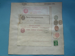 2 Cartes De Correspondance, Une Carte Postale De 1879 + Entiers Postaux Découpés - Cartas & Documentos