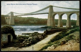 Ref 1276 - Early Postcard - Menai Bridge From Menai Town - Anglesey Wales - Anglesey