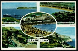 Ref 1276 - 1954 Raphael Tuck Multiview Postcard - Llandudno Caernarvonshire Wales - Caernarvonshire