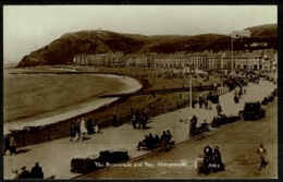 Ref 1277 - 1932 Real Photo Postcard - The Promenade & Bay Aberystwyth - Cardinganshire Wales - Cardiganshire