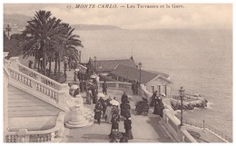 27   MONACO   LES TERRASSES ET LA GARE     BELLE CARTE ANIMEE - Terraces