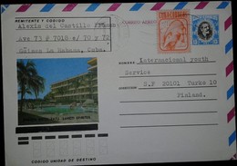 O) 1983 CIRCA-CUBA-CARIBBEAN,SPANISH ANTILLES- RODENT-MOUSE -, ANTONIO MACEO, POSTAL STATIONERY TO FINLAND - Cartas & Documentos