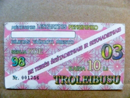 Old Transport Ticket From Lithuania Bus Monthly Ticket Kaunas City 1998 March Trolley - Europa