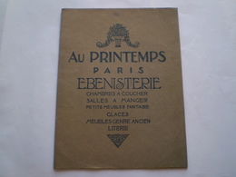 Catalogue Illustré AU PRINTEMPS Paris, ébénisterie, Glaces, Petits Meubls Fantaisie .... 4 Scans - Home Decoration