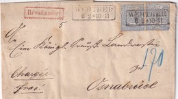 NORD DEUTSCHER BUND   LETTRE RECOMMANDEE  CHARGEE DE WERTHER - Lettres & Documents