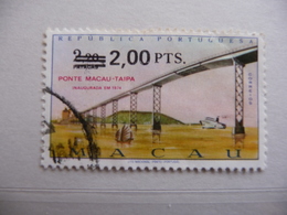 Macao (province Portugaise)  1979  N° Y&T  445   " Inauguration Pont Macao Taipa Surchargé"  1v.  Ob - Used Stamps