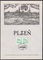 Tschech. Rep. / Denkblatt (PaL 1995/01) Plzen 1: Die Gründung Von Pilsen, König Wenzel II. (1295) - Blokken & Velletjes
