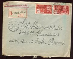 A.E.F. - Enveloppe En Recommandé De Libreville Pour Reims En 1938 - Réf F15 - Covers & Documents