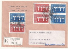 THEME EUROPE CONSEIL DE L'EUROPE EUROPA 1984  SUR LETTRE RECOMMANDEE - Tijdelijke Stempels