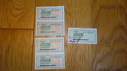 Lot De 4 Tickets Carburant Auto 1956 - Véhicules