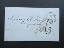 HH - Paris 1861 Einkreisstempel Des Fürstl Thurn Und Taxis Ober-Postamt 3 Stempel. Mit Inhalt - Hamburg