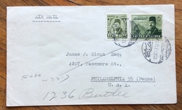 EGITTO  ENVELOPE COVER PAR AVION   FROM PORT SAID  TO  PHILADELPHIA   U.S.A.   1947 - Storia Postale