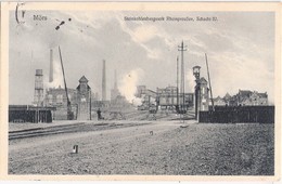 MOERS Steinkohlen Bergwerk Mine Zeche Schacht IV Rheinpreußen CREFELD 22.9.1912 Gelaufen - Mörs