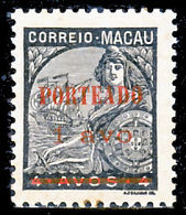 !										■■■■■ds■■ Macao Postage Due 1949 AF#44** Surcharges 1 On 4 (d12378) - Timbres-taxe
