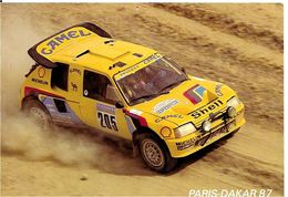 PARIS DAKAR    En 1987  PEUGEOT  205 TURBO  16 - Rallyes