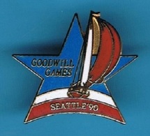 PIN'S //   ** GOODWILL GAMES / SEATTLE'90 / VOILIERS DE COURSE ** . (© & TM SOC) - Sailing, Yachting