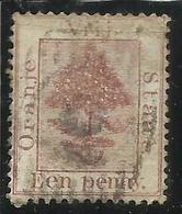 ORANGE FREE STATE STATO LIBERO 1868 1900 TREE ALBERO PENNY VIOLET EEN PENNY ONE 1p 1894 USED USATO - Stato Libero Dell'Orange (1868-1909)