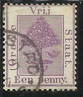 ORANGE FREE STATE STATO LIBERO 1868 1900 TREE ALBERO PENNY VIOLET EEN PENNY ONE 1p 1894 USED USATO - Oranje-Freistaat (1868-1909)