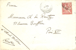 1913- Enveloppe Affr. 10 C Bouchon Du LEVANT Oblit. De Constantinople - Covers & Documents