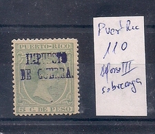 PUERTO RICO 1894 - ALFONSO XIII - EDIFIL Nº 110 - OVERPRINT IMPUESTO DE GUERRA - Puerto Rico