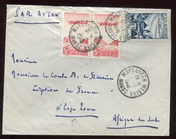 Maroc - Enveloppe De Marrakech Pour Cap Town ( Afrique Du Sud ) En 1948 Par Avion - Prix Fixe - Réf F63 - Lettres & Documents