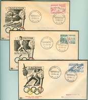 FRANCE Complete Set On Six Illustrated Olympic Covers With First Day Cancel Fencing Equestrian Swimming Rowing Canooing - Ete 1952: Helsinki