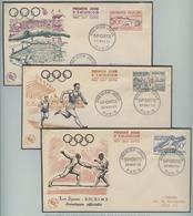 FRANCE Complete Set On Six Illustrated Olympic Covers With First Day Cancel Fencing Equestrian Swimming Rowing Canooing - Summer 1952: Helsinki
