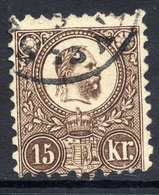 HUNGARY 1871 15 Kr. Engraved, Used.  Michel 12a - Gebruikt